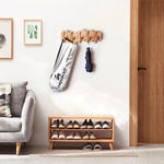 Hanging Clothes Rack Solid Wood Wall-Mounted Coat Rack Folding Hook
