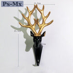 Porte Manteau Mural Original Cerf Royal 2 Noir