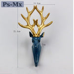 Porte Manteau Mural Original Cerf Royal 2 Bleu